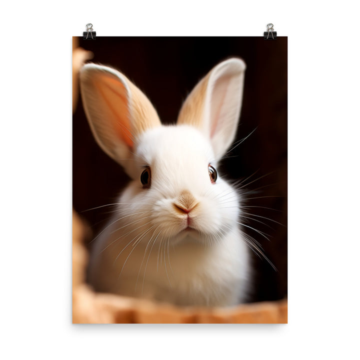 Adorable Dwarf Hotot Bunny Photo paper poster - PosterfyAI.com