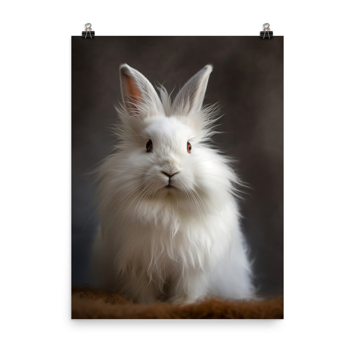 Satin Angora Bunny Photo paper poster - PosterfyAI.com