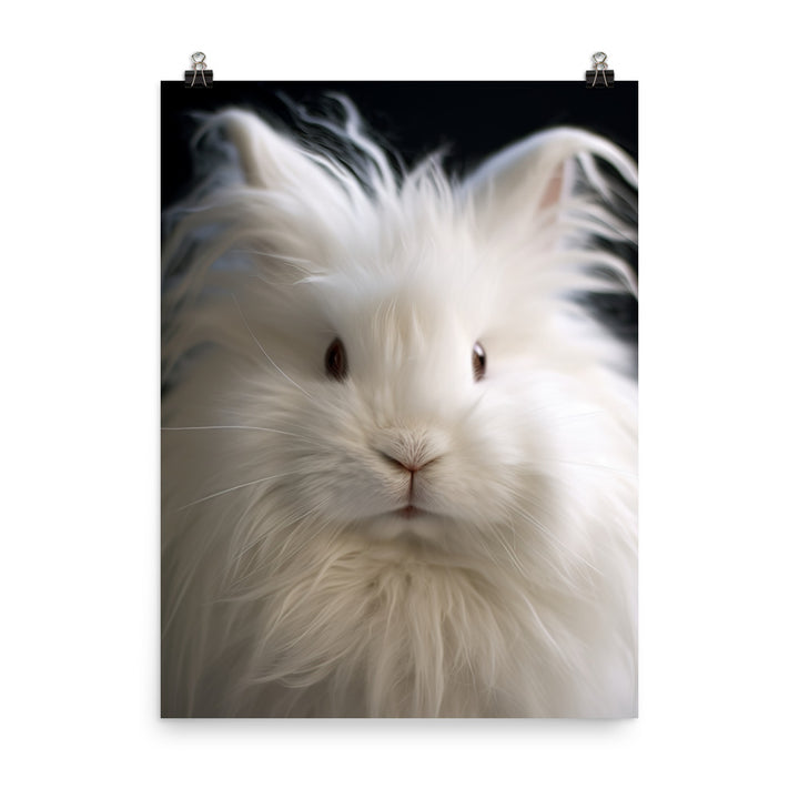Charming Satin Angora Bunny Photo paper poster - PosterfyAI.com