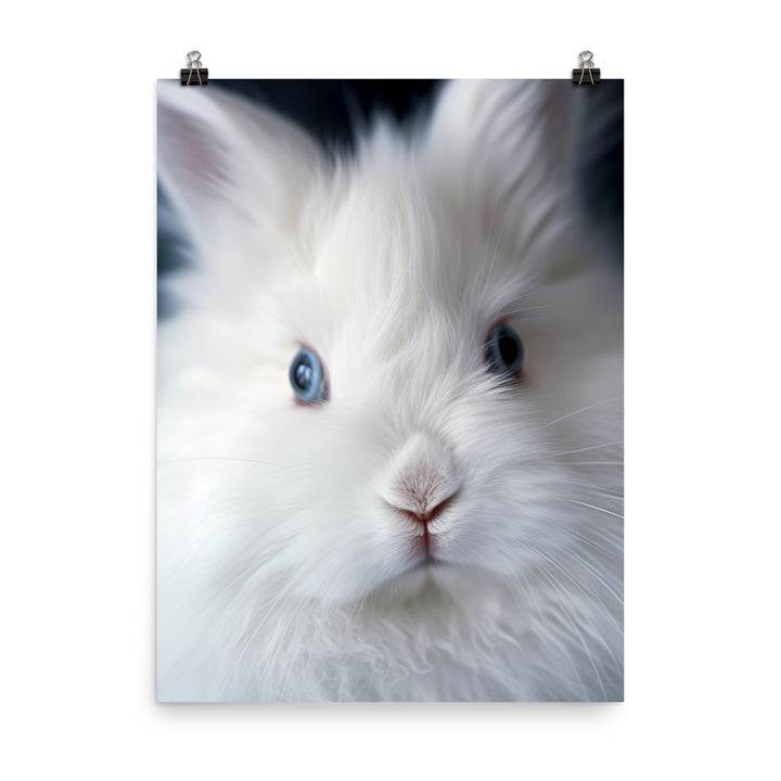 Charming Satin Angora Bunny Photo paper poster - PosterfyAI.com