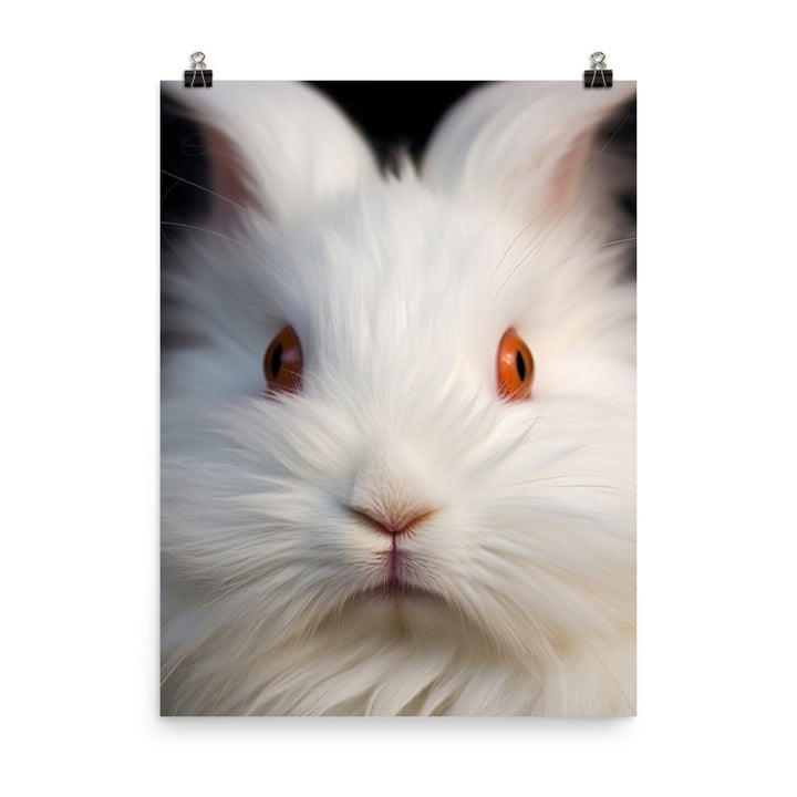 Charming Satin Angora Bunny Photo paper poster - PosterfyAI.com