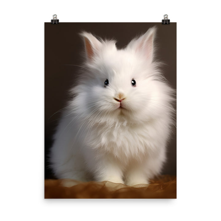 Adorable Satin Angora Bunny Photo paper poster - PosterfyAI.com