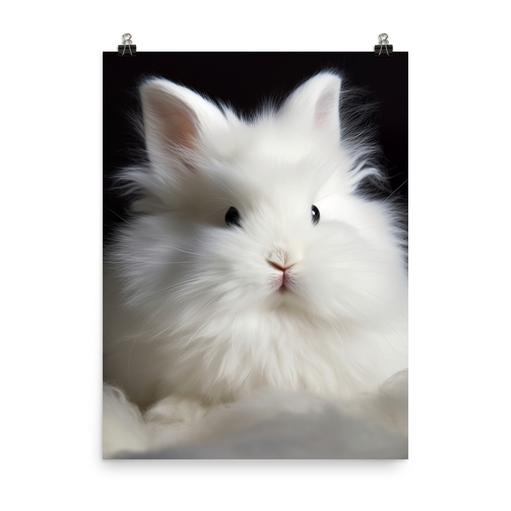 Adorable Satin Angora Bunny Photo paper poster - PosterfyAI.com