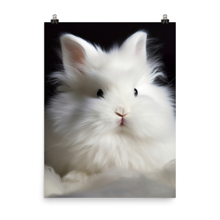 Adorable Satin Angora Bunny Photo paper poster - PosterfyAI.com