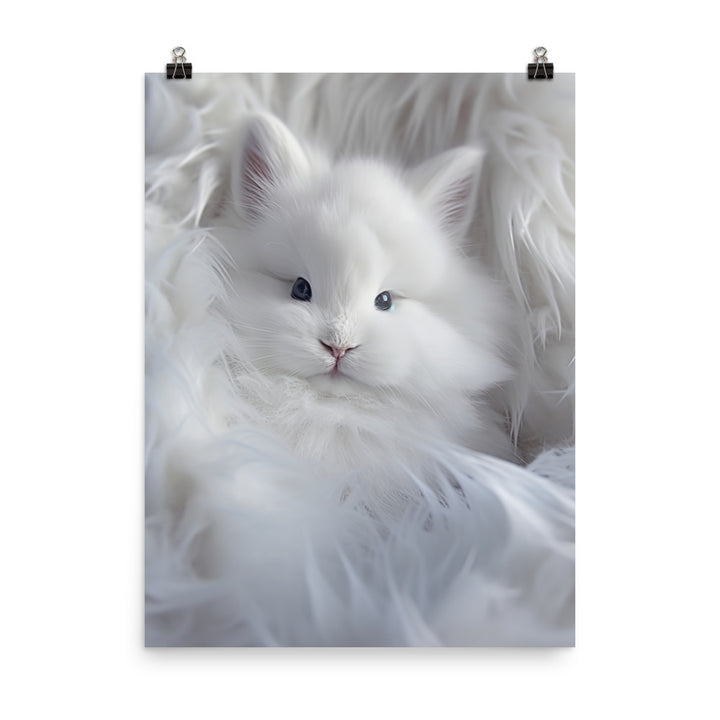 Adorable Satin Angora Bunny Photo paper poster - PosterfyAI.com