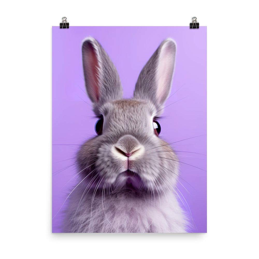 Lilac Bunny Photo paper poster - PosterfyAI.com