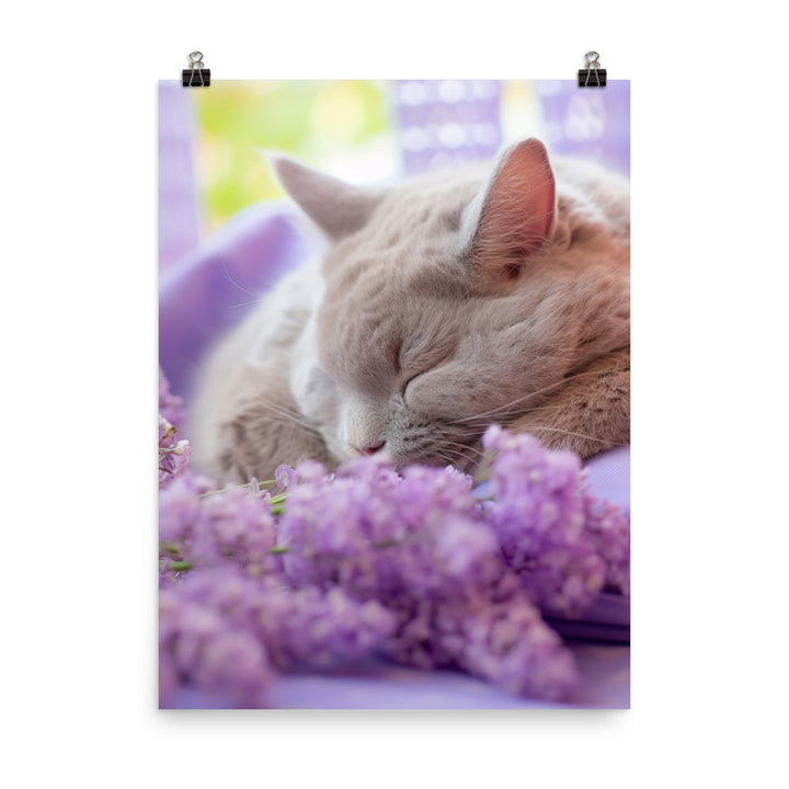 Lilac Bunny in a Cozy Setting Photo paper poster - PosterfyAI.com