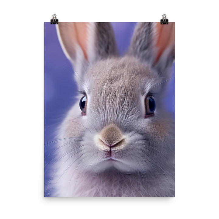 Charming Lilac Bunny Photo paper poster - PosterfyAI.com