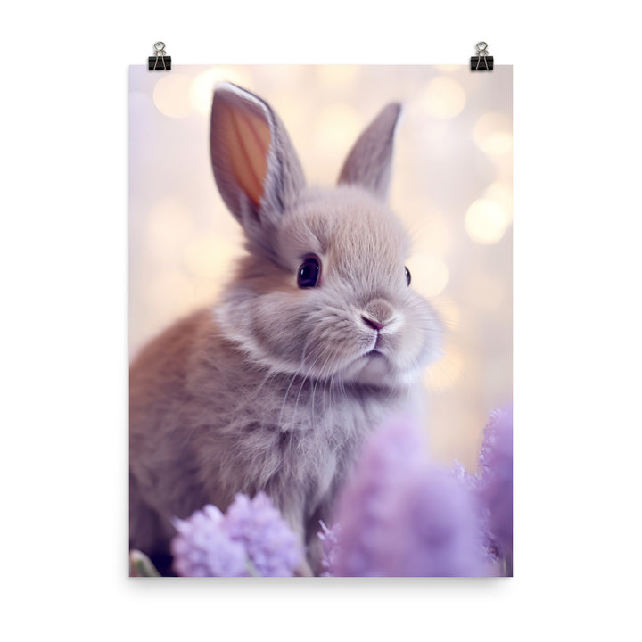 Adorable Lilac Bunny Photo paper poster - PosterfyAI.com