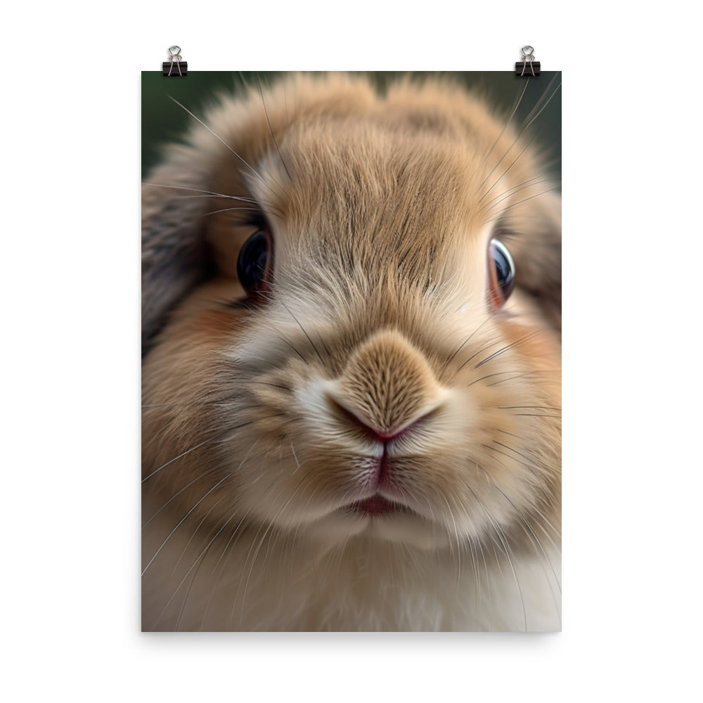 Charming Mini Lop Bunny Photo paper poster - PosterfyAI.com