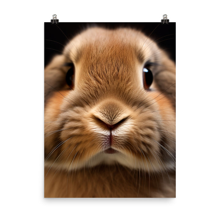 Charming Mini Lop Bunny Photo paper poster - PosterfyAI.com