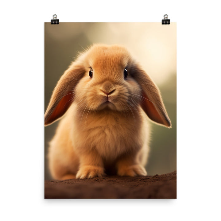 Adorable Mini Lop Bunny Photo paper poster - PosterfyAI.com