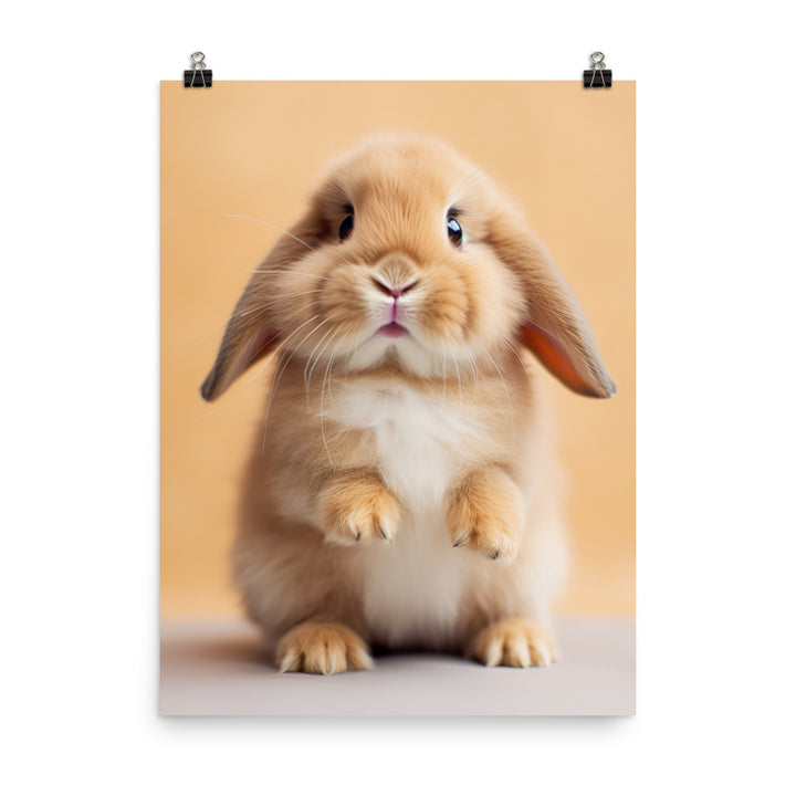 Adorable Mini Lop Bunny Photo paper poster - PosterfyAI.com