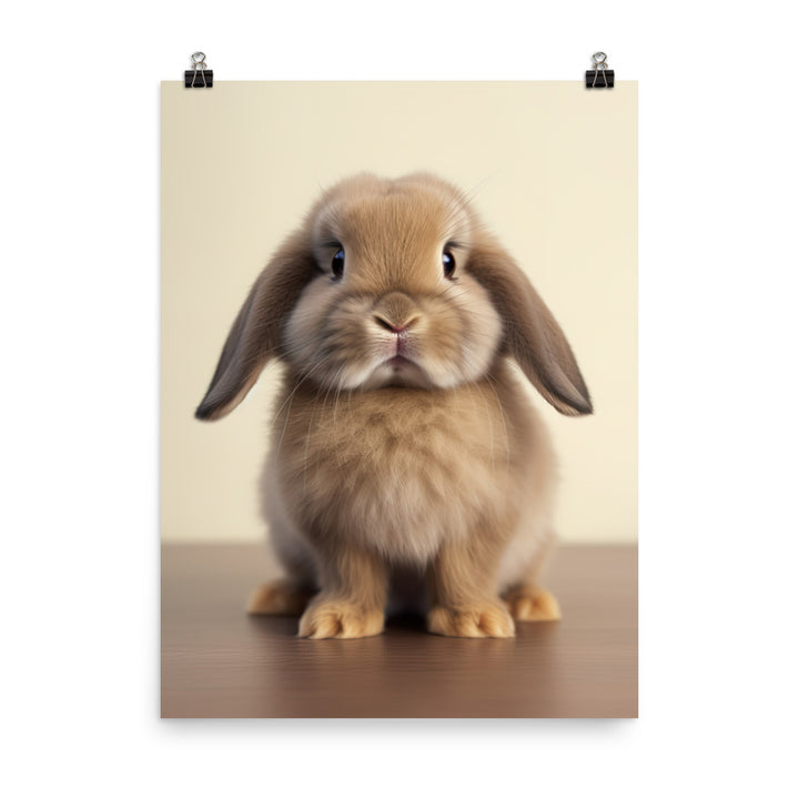 Adorable Mini Lop Bunny Photo paper poster - PosterfyAI.com