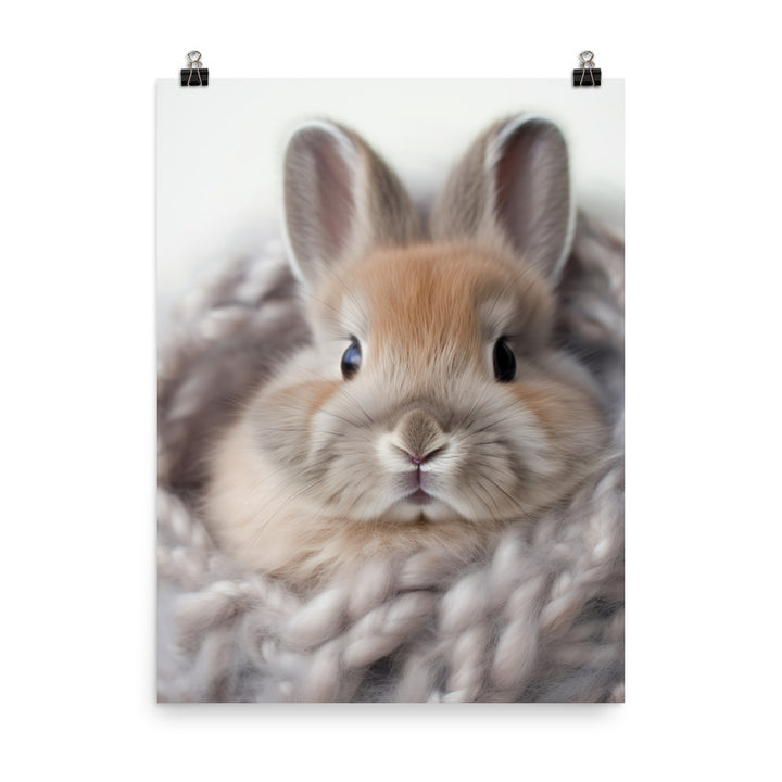 Adorable Jersey Wooly Bunny Photo paper poster - PosterfyAI.com