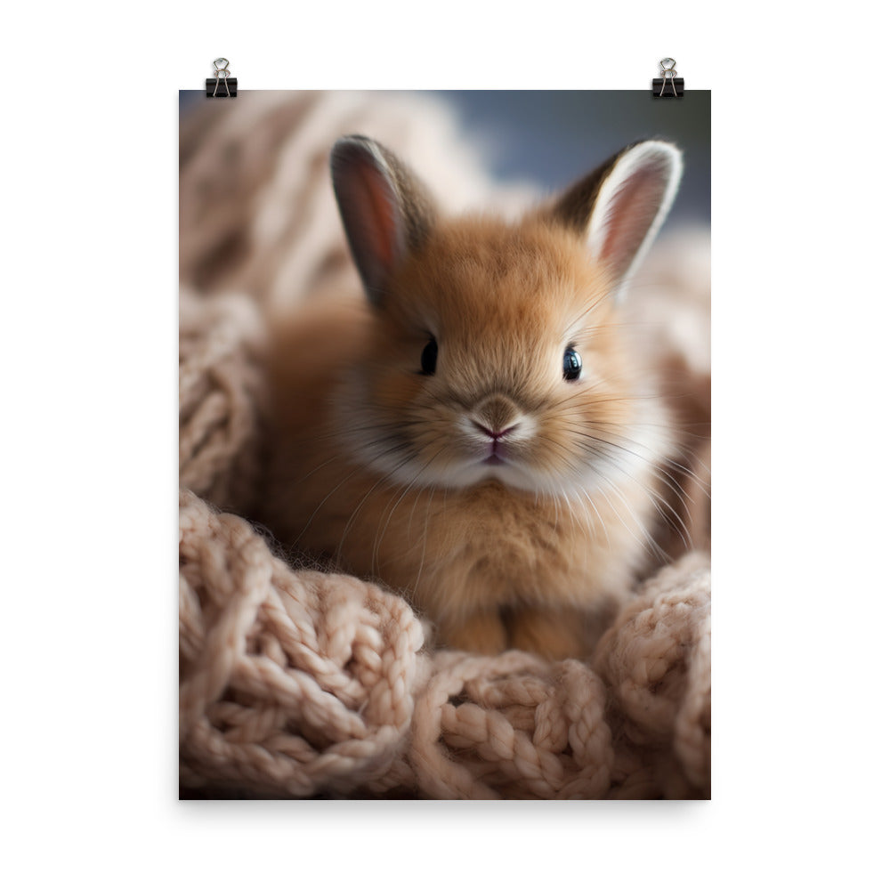 Adorable Jersey Wooly Bunny Photo paper poster - PosterfyAI.com