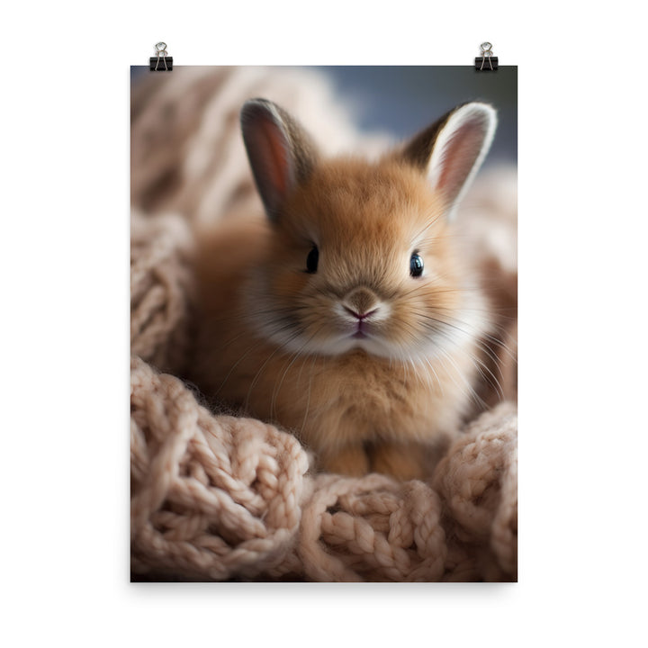 Adorable Jersey Wooly Bunny Photo paper poster - PosterfyAI.com