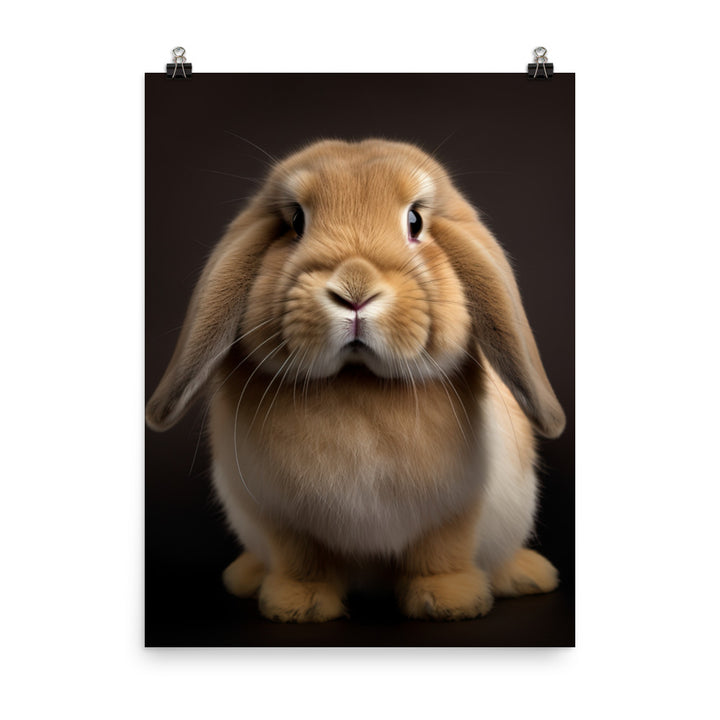 Holland Lop Bunny Photo paper poster - PosterfyAI.com