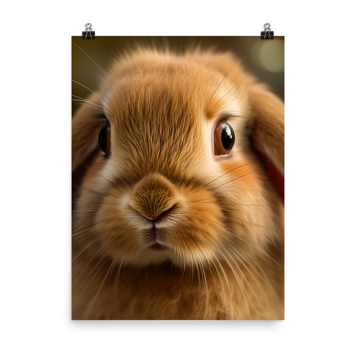Charming Holland Lop Bunny Photo paper poster - PosterfyAI.com