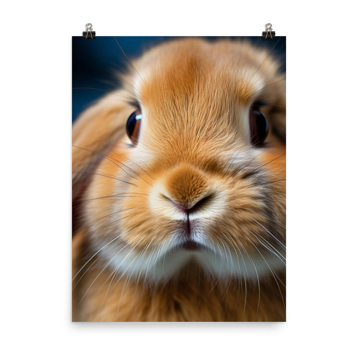 Charming Holland Lop Bunny Photo paper poster - PosterfyAI.com