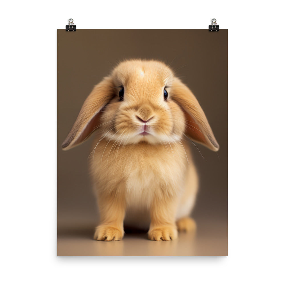 Adorable Holland Lop Bunny Photo paper poster - PosterfyAI.com