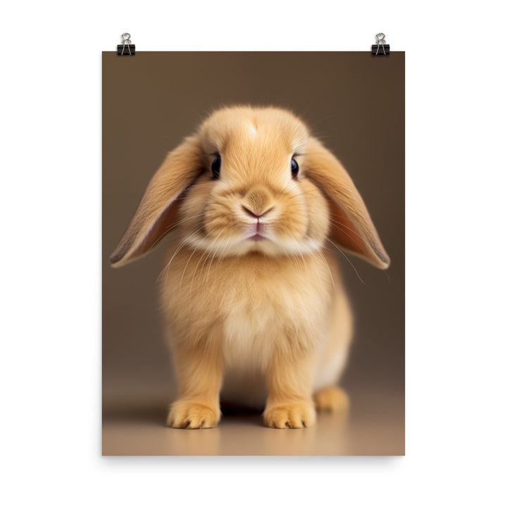 Adorable Holland Lop Bunny Photo paper poster - PosterfyAI.com