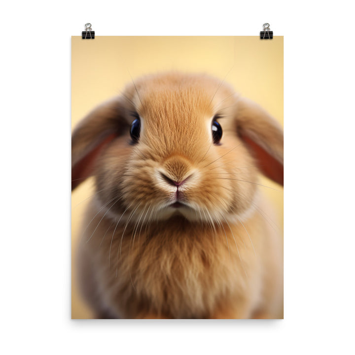 Adorable Holland Lop Bunny Photo paper poster - PosterfyAI.com