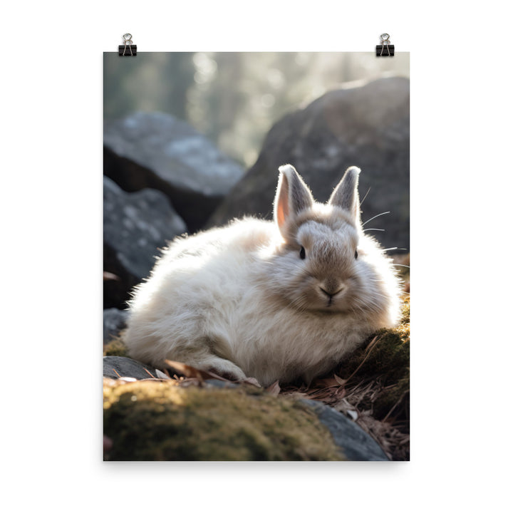 Himalayan Bunny in a Cozy Setting Photo paper poster - PosterfyAI.com