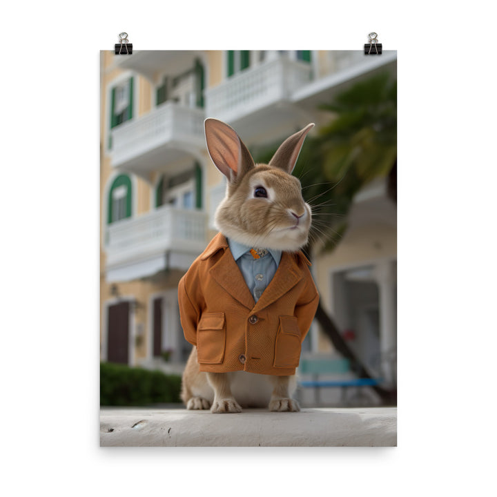 Havana Bunny with a Stylish Pose Photo paper poster - PosterfyAI.com