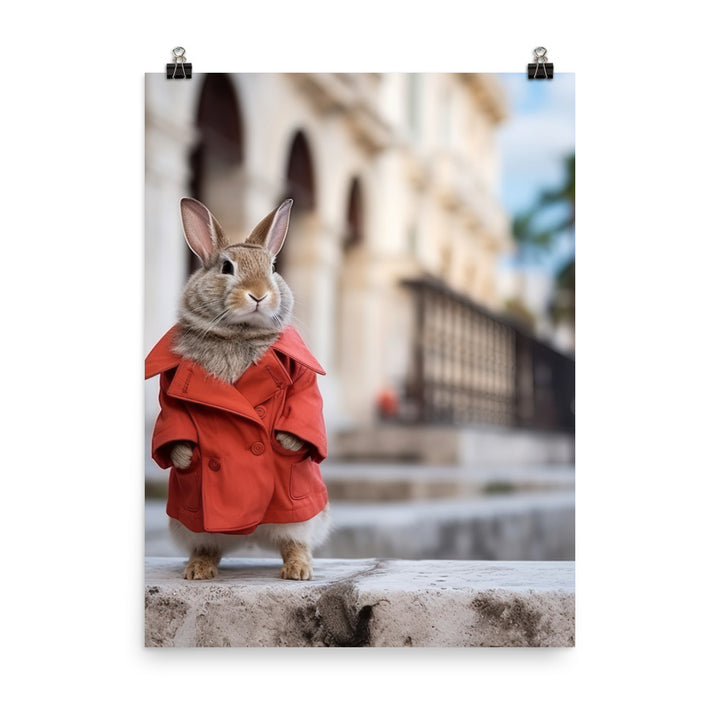 Havana Bunny with a Stylish Pose Photo paper poster - PosterfyAI.com