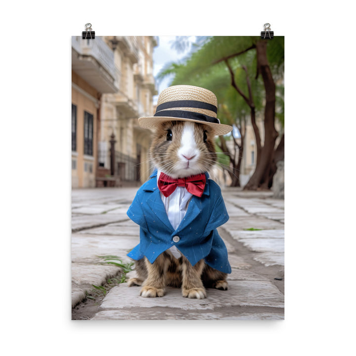 Havana Bunny with a Stylish Pose Photo paper poster - PosterfyAI.com