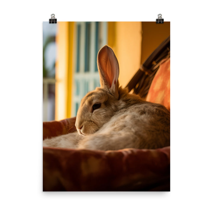 Havana Bunny in a Cozy Setting Photo paper poster - PosterfyAI.com