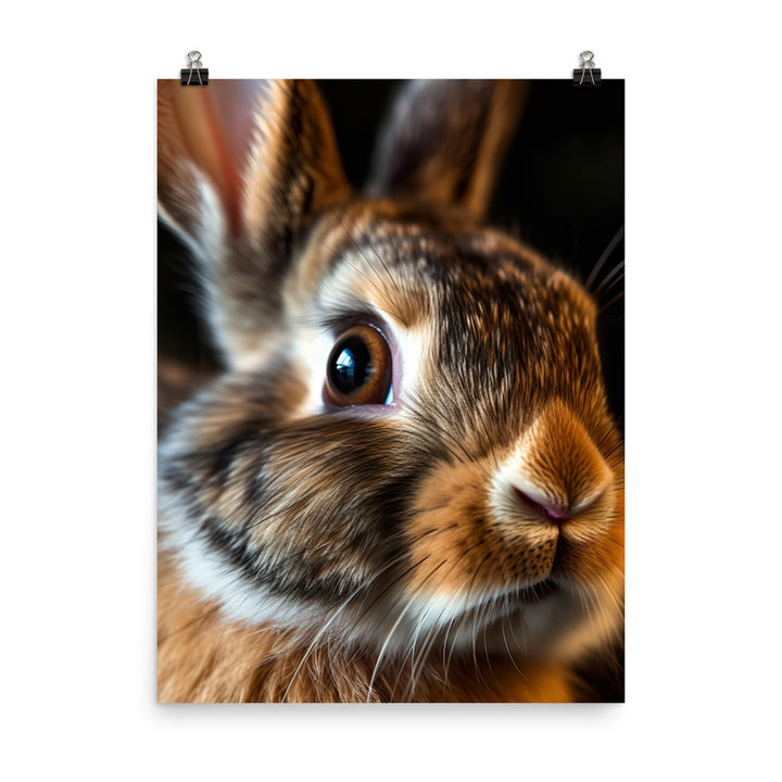 Charming Harlequin Bunny Photo paper poster - PosterfyAI.com