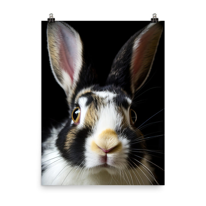 Charming Harlequin Bunny Photo paper poster - PosterfyAI.com