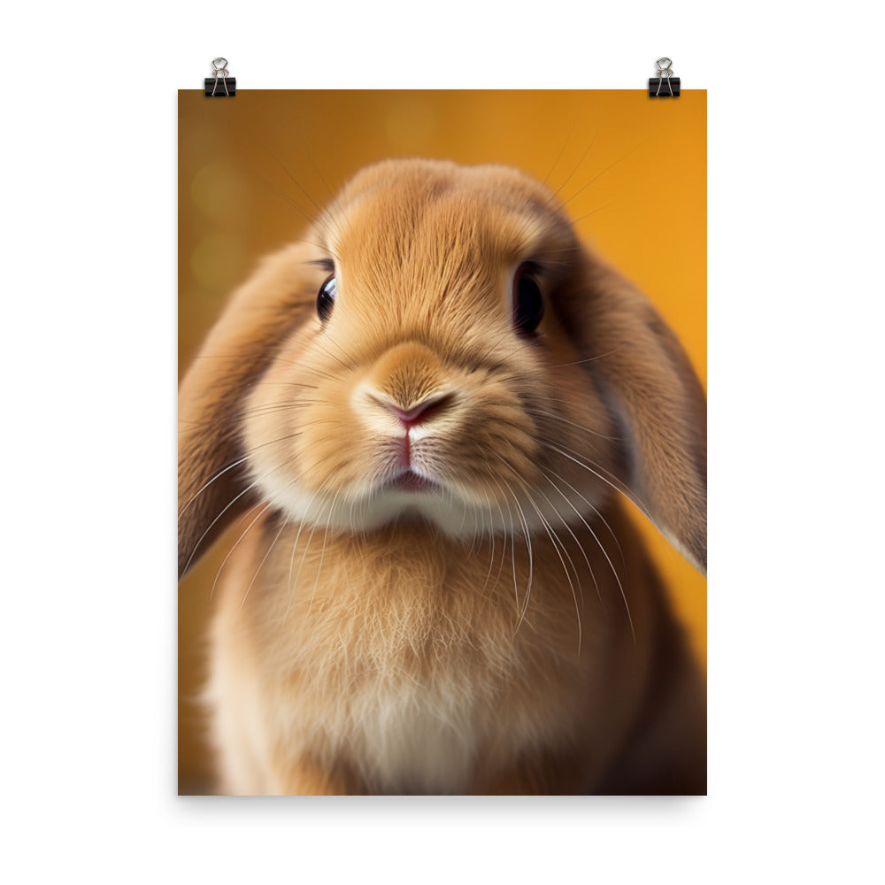 Adorable English Lop Bunny Photo paper poster - PosterfyAI.com
