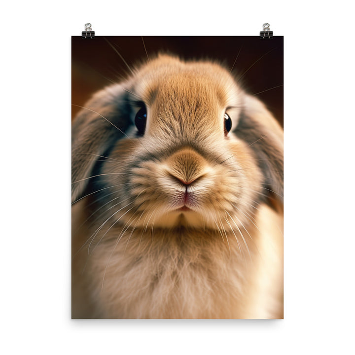 Adorable English Lop Bunny Photo paper poster - PosterfyAI.com