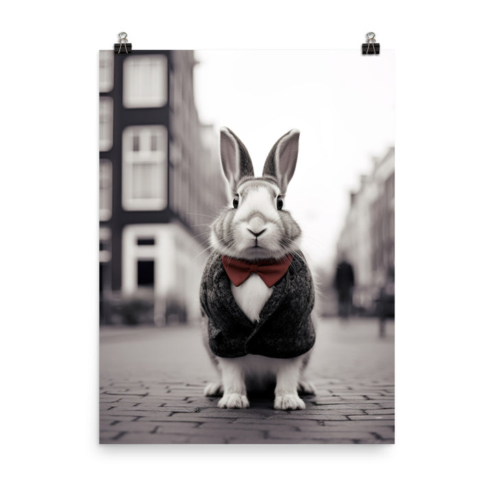 Dutch Bunny with a Stylish Pose Photo paper poster - PosterfyAI.com