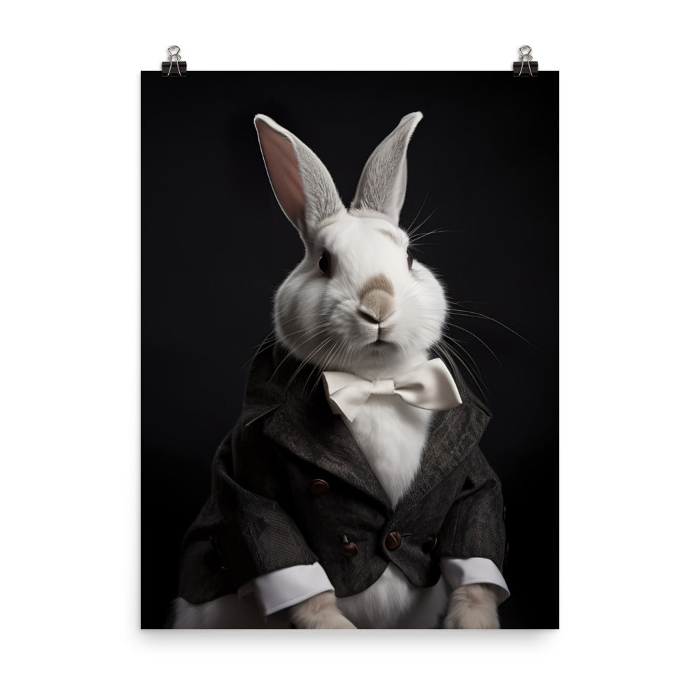 Dutch Bunny with a Stylish Pose Photo paper poster - PosterfyAI.com