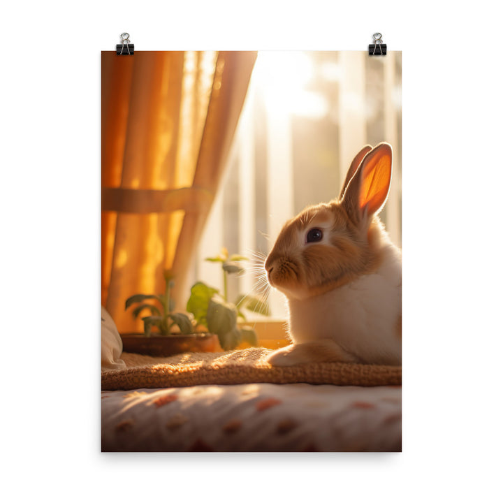 Dutch Bunny in a Cozy Setting Photo paper poster - PosterfyAI.com