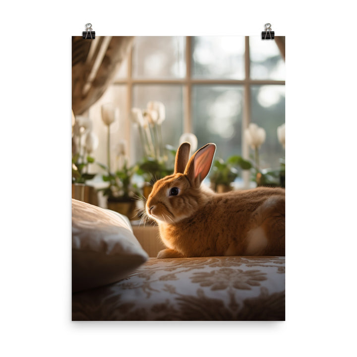 Dutch Bunny in a Cozy Setting Photo paper poster - PosterfyAI.com