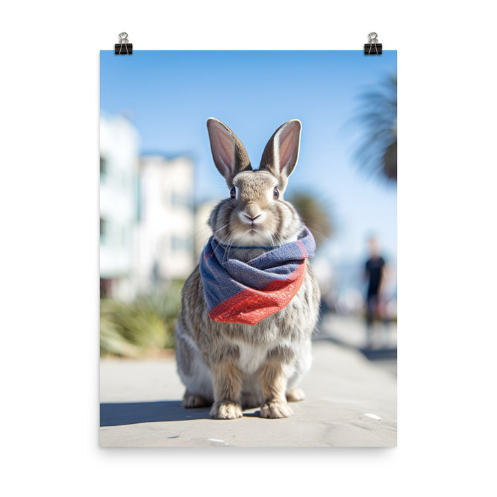 Californian Bunny with a Stylish Pose Photo paper poster - PosterfyAI.com