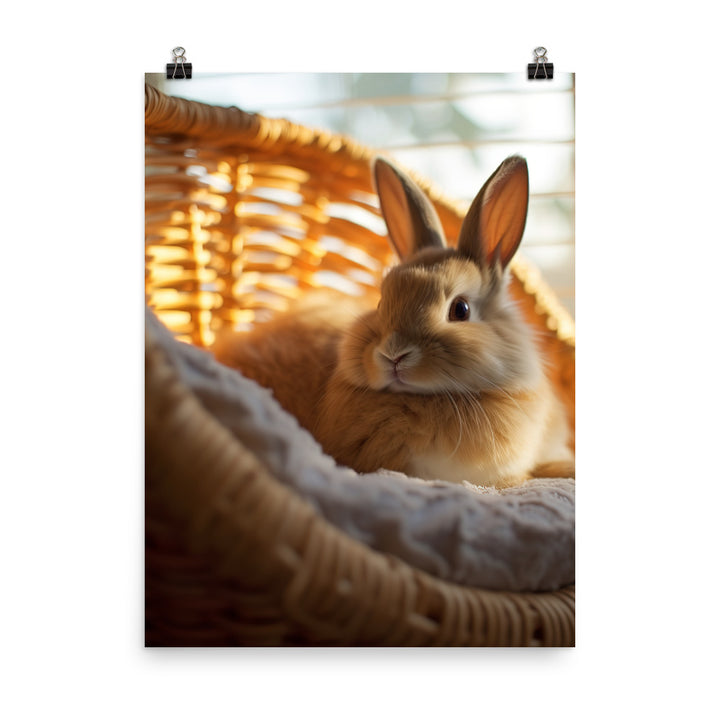 Californian Bunny in a Cozy Setting Photo paper poster - PosterfyAI.com