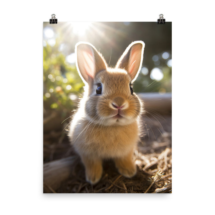 Adorable Californian Bunny Photo paper poster - PosterfyAI.com