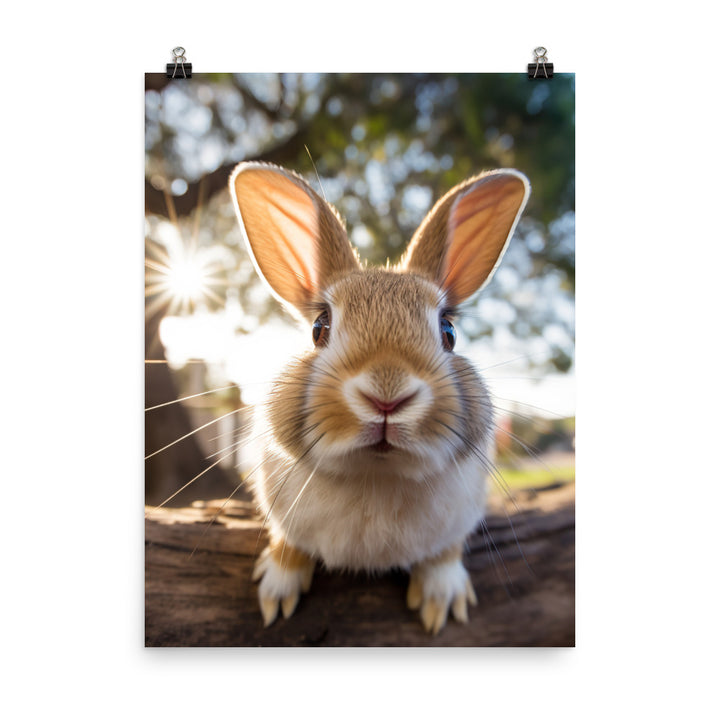 Adorable Californian Bunny Photo paper poster - PosterfyAI.com