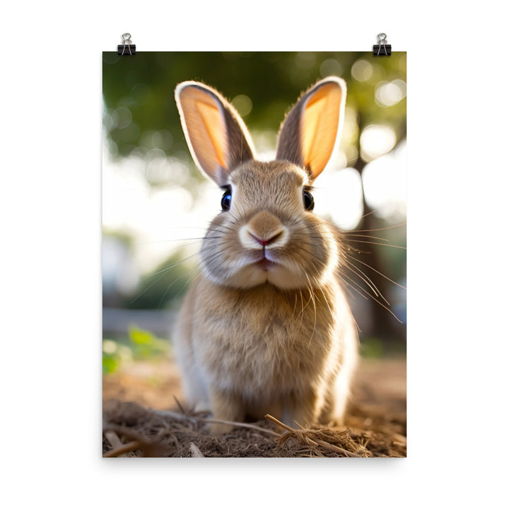 Adorable Californian Bunny Photo paper poster - PosterfyAI.com