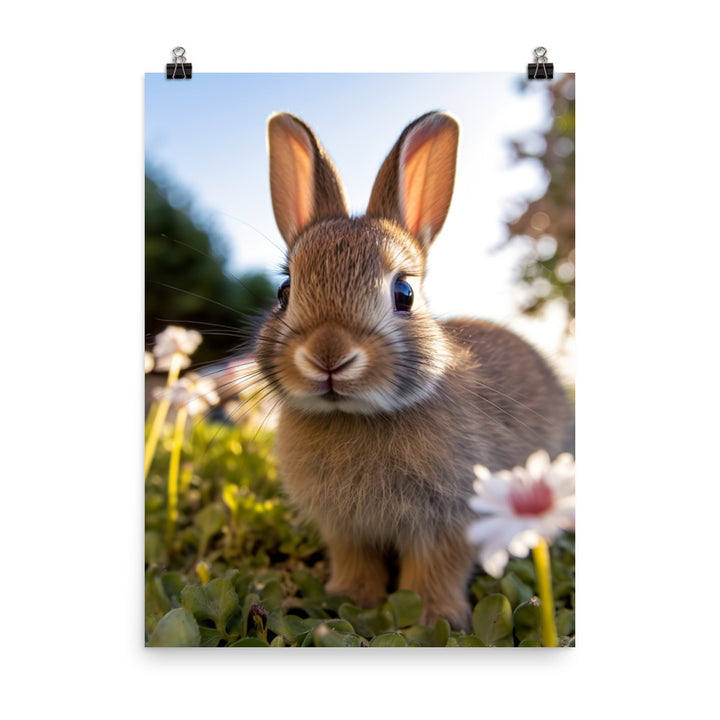 Adorable Californian Bunny Photo paper poster - PosterfyAI.com