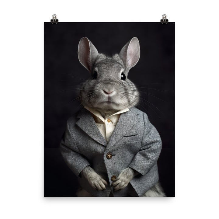 Chinchilla Bunny with a Stylish Pose Photo paper poster - PosterfyAI.com