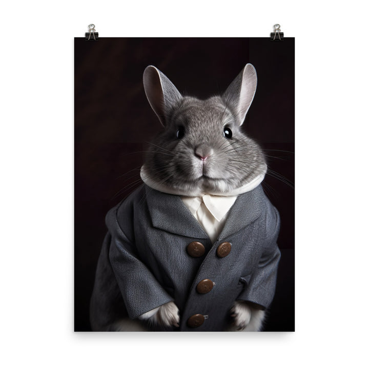 Chinchilla Bunny with a Stylish Pose Photo paper poster - PosterfyAI.com