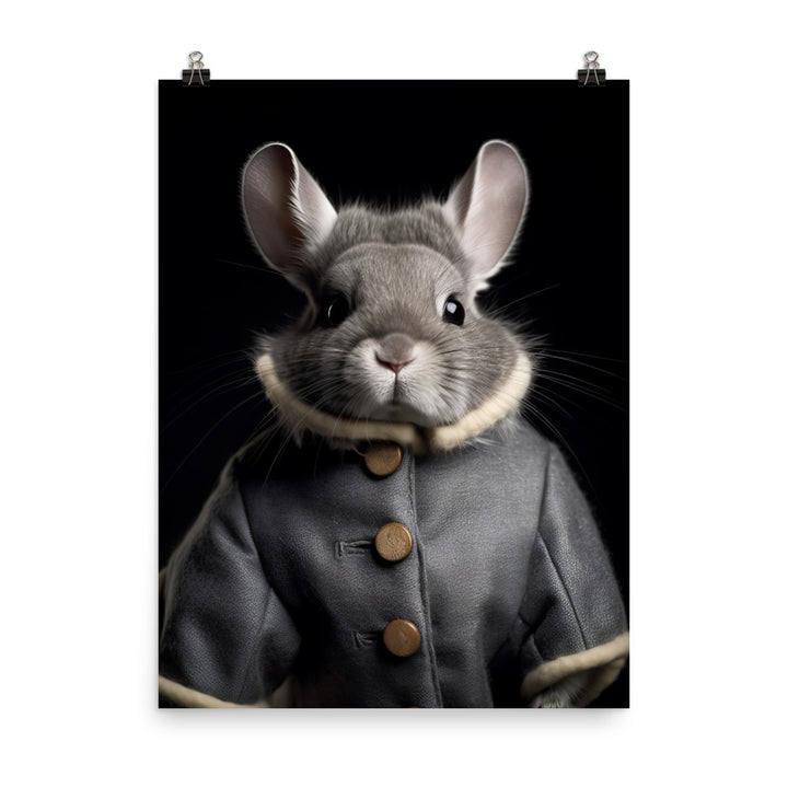 Chinchilla Bunny with a Stylish Pose Photo paper poster - PosterfyAI.com