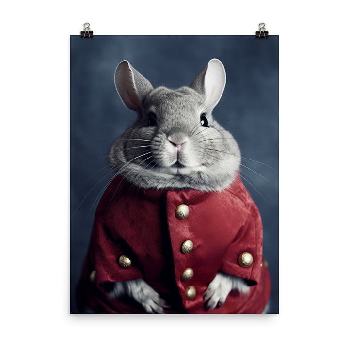 Chinchilla Bunny with a Stylish Pose Photo paper poster - PosterfyAI.com